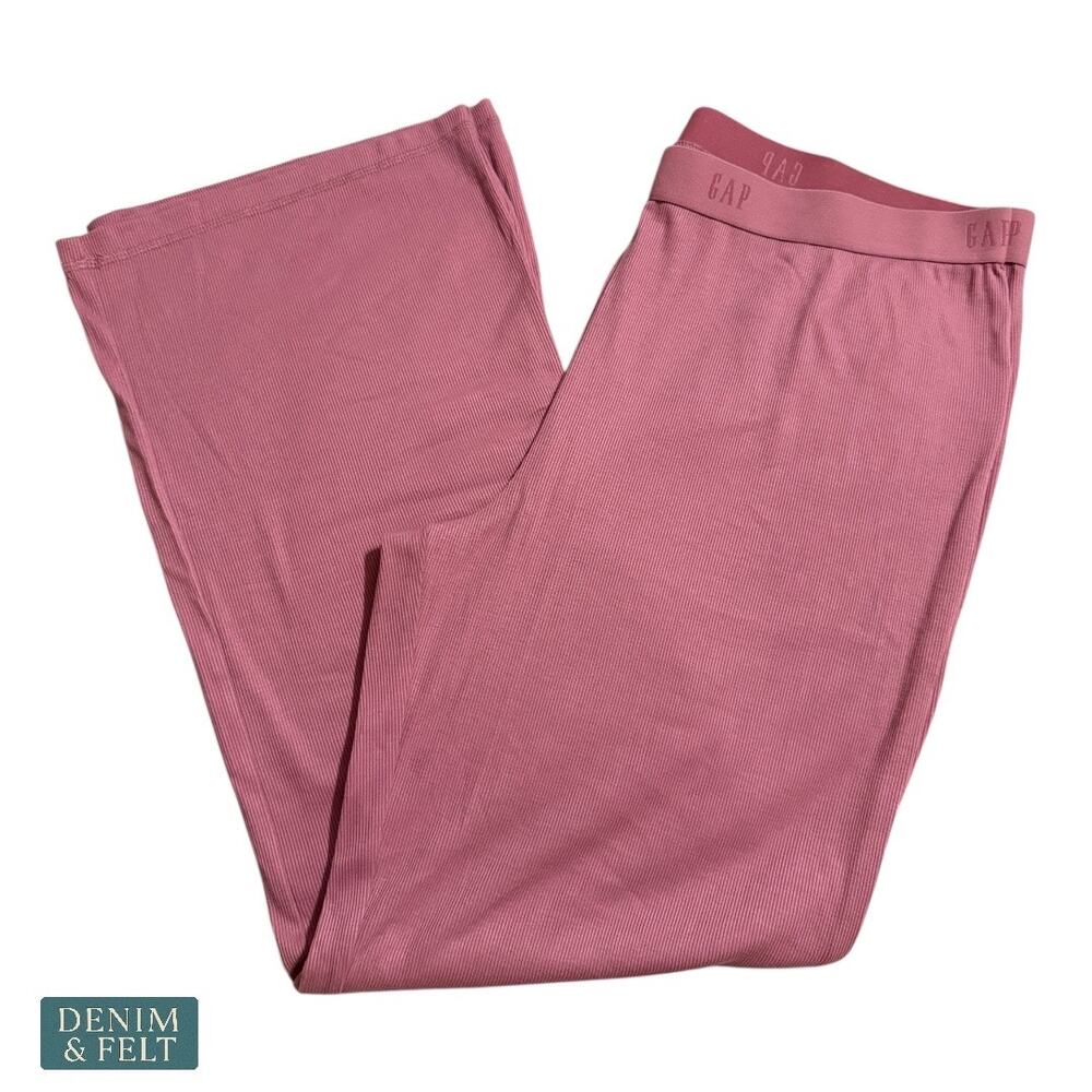 NEW GapBody Heather Rose Ribbed Lounge Pants Soft Stretch Sleepwear XL - Picture 2 of 6